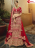 Splendorus Red Color Velvet Fabric Designer Bridal Wear Lehenga Choli