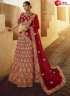 Attractive Red Color Velvet Fabric Embroidered Work Designer Bridal Wear Lehenga Choli