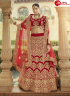 Eye Catchy Red Color Velvet Fabric Designer Bridal Wear Lehenga Choli