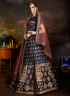 Blue Color Satin Silk Fabric Resham Embroidered Work Designer Wedding Wear Lehenga Choli