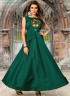 Green Color Art Silk Fabric Resham Embroidered Work Designer Readymade Gown