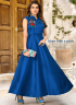 Blue Color Art Silk Fabric Resham Embroidered Work Designer Readymade Gown