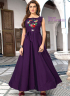 Purple Color Art Silk Fabric Resham Embroidered Work Designer Readymade Gown