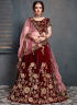 Maroon Color Velvet Fabric Zari Embroidered Stone Work Designer Wedding Wear Lehenga Choli