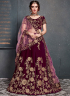 Purple Color Velvet Fabric Zari Embroidered Stone Work Designer Wedding Wear Lehenga Choli