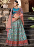 Blue Color Satin Silk Fabric Resham Zari Pearl Work Designer Lehenga Choli