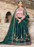 Green Color Satin Silk Fabric Resham Pearl Work Designer Lehenga Choli