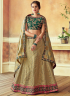 Green Color Jacquard Silk Embroidered Resham Work Designer Wedding Lehenga Choli