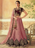 Pink Color Jacquard Silk Embroidered Work Designer Wedding Lehenga Choli
