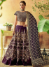 Purple Color Tafeta Silk Embroidered Resham Work Designer Wedding Lehenga Choli