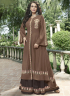 Brown Color Satin Fabric Resham Embroidered Work Designer Readymade Anarkali Suit