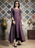 Purple Color Khadi Fabric Fancy Work Designer Party Wear Kurti