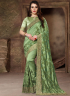 Green Color Art Silk Fabric Resham Embroidered Work Designer Party Wear Saree
