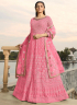 Pink Color Georgette Fabric Resham Embroidered Work Designer Anarkali Suit