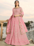 Pink Color Georgette Fabric Resham Embroidered Work Designer Anarkali Suit