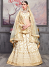 Off White Color Art Silk Fabric Resham Embroidered Work Designer Wedding Wear Lehenga Choli