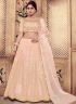 Peach Color Georgette Fabric Resham Embroidered Work Designer Wedding Wear Lehenga Choli