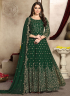 Green Color Georgette Fabric Resham Embroidered Work Designer Anarkali Suit