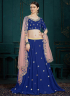 Blue Color Georgette Fabric Sequins Mirror Work Designer Party Wear Lehenga Choli