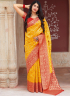 Yellow Color Banarasi Silk Fabric Weaving Work Designer Traditional Party Wear Saree