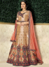 Beige Color Art Silk Fabric Resham Embroidered Work Designer Wedding Wear Lehenga Choli