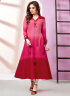 Pink And Red Color Rayon Fabric Embellishment Work Designer Party Wear Kurti