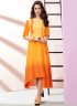 Orange Color Rayon Fabric Embellishment Work Designer Party Wear Kurti