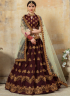 Maroon Color Art Silk Fabric Embroidered Lace Work Designer Wedding Wear Lehenga Choli