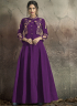 Purple Color Tafeta Silk Fabric Resham Embroidered Work Designer Gown