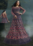 Violet Color Net Fabric Embroidered Resham Work Designer Anarkali Suit