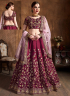 Magenta Color Art Silk Fabric Embroidered Lace Work Designer Bridal Lehenga Choli