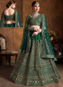 Green Color Art Silk Fabric Embroidered Lace Work Designer Bridal Lehenga Choli