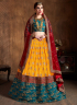 Yellow Color Art Silk Fabric Embroidered Lace Work Designer Bridal Lehenga Choli