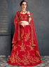 Red Color Art Silk Fabric Resham Embroidered Work Designer Wedding Lehenga Choli