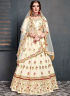 Cream Color Art Silk Fabric Resham Embroidered Work Designer Wedding Lehenga Choli
