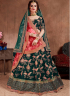 Green Color Art Silk Fabric Resham Embroidered Work Designer Wedding Lehenga Choli