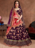 Purple Color Art Silk Fabric Resham Embroidered Work Designer Wedding Lehenga Choli