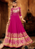 Pink Color Georgette Fabric Embroidered Resham Work Designer Anarkali Suit
