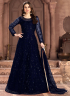 Blue Color Net Fabric Embroidered Resham Work Designer Anarkali Suit