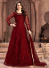 Red Color Net Fabric Embroidered Resham Work Designer Anarkali Suit