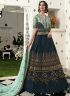 Teal Color Silk Fabric Resham Embroidered Work Designer Party Wear Lehenga Choli