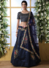 Blue Color Art Silk Fabric Resham Embroidered Work Designer Party Wear Lehenga Choli