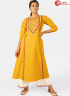 Yellow Color Khadi Fabric Embroidered Work Designer Party Wear Kurti