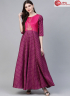 Purple Color Poly Silk Fabric Printed Work Designer Party Wear Kurti