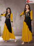 Mustard And Black Color Rayon Fabric Embroidered Work Designer Party Wear Kurti