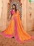 Orange Colour Silk Fabric Embroidered Patch Work Designer Party Wear Saree