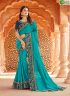 Green Colour Silk Fabric Embroidered Patch Work Designer Party Wear Saree