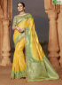 Yellow Colour Silk Fabric Embroidered Weaving Work Designer Party Wear Saree