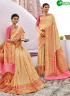 Cream Color Banarasi Silk Fabric Woven Designer Party Wear Saree