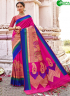 Multi Color Banarasi Silk Fabric Woven Designer Party Wear Saree